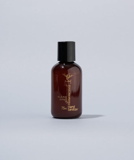 Frankincense hand sanitizer in a small bottle
